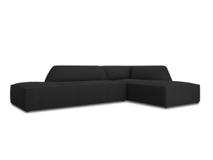 Canapea cu colt neagra din textil pentru 4 persoane Ruby Ottawa Right Micadoni