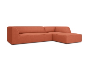 Canapea cu colt rosu corai din textil pentru 4 persoane Ruby Ottawa M Right Micadoni