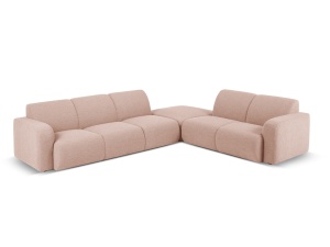 Canapea cu colt roz pudra din textil pentru 6 persoane Molino Boucle Right Micadoni