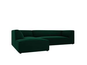 Canapea cu colt verde din catifea pentru 4 persoane Ruby M Left Micadoni