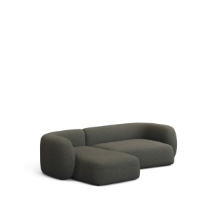 Canapea cu colt verde din textil pentru 3 persoane Martina Left Kave Home