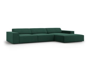 Canapea cu colt verde din textil pentru 4 persoane Jodie Megan Right Micadoni