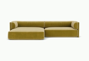 Canapea cu colt verde fistic din textil 306 cm Bolster Left Royal pistache - 52 FEST