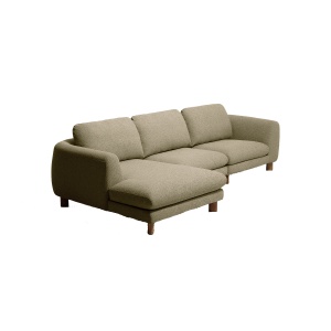 Canapea cu colt verde masliniu din textil pentru 4 persoane Vera Left Lounge Kave Home