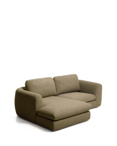 Canapea cu colt verde oliv din textil pentru 3 persoane Vera Left Mix Kave Home