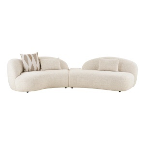 Canapea din textil crem 326 cm Amol House Nordic