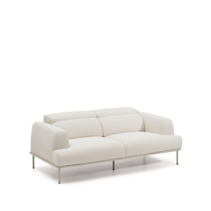 Canapea ecru din textil pentru 2 persoane Aurum Chenille Kave Home