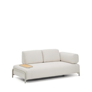 Canapea ecru din textil pentru 2 persoane Compo Right Kave Home