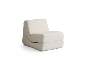 Canapea extensibila alba din textil pentru 1 persoana Origami The Home Collection