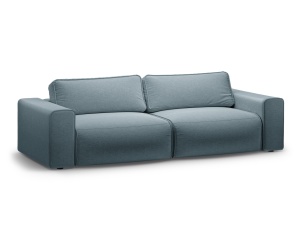 Canapea extensibila albastru deschis din textil pentru 3 persoane Victor Micadoni