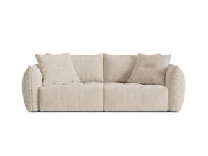 Canapea extensibila bej deschis din textil pentru 3 persoane Bloom Wind Micadoni