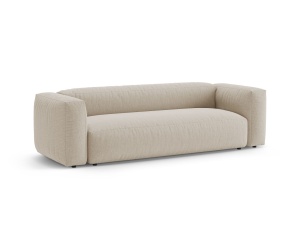 Canapea extensibila bej deschis din textil pentru 3 persoane Martina Micadoni