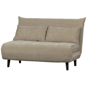 Canapea extensibila crem din textil pentru 1 persoana Xem Woood