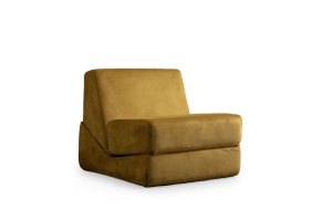 Canapea extensibila galben mustar din textil pentru 1 persoana Origami Convertable The Home Collection