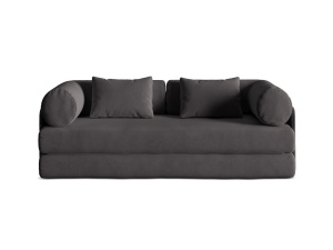 Canapea extensibila gri inchis din catifea pentru 3 persoane Dreamy Salvador Micadoni
