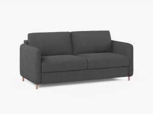 Canapea extensibila neagra din textil pentru 3 persoane Simo Babel Micadoni