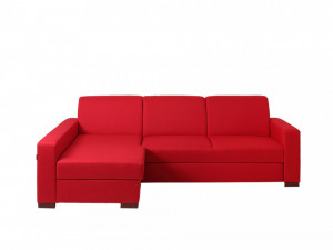 Canapea extensibila rosie din poliester si lemn cu colt 231 cm Lozier L Custom Form