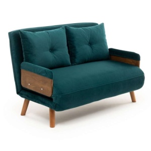Canapea extensibila verde petrol din textil pentru 2 persoane Cosmo The Home Collection