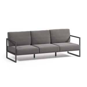 Canapea exterior gri inchis din textil pentru 3 persoane Comova Kave Home