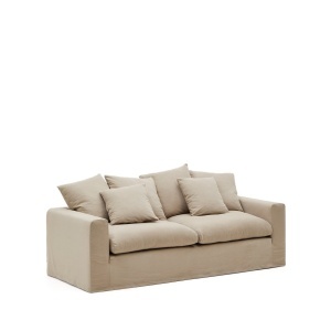 Canapea grej din textil pentru 3 persoane Nora Kave Home
