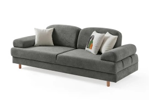 Canapea gri antracit din textil pentru 3 persoane Aries Boucle The Home Collection