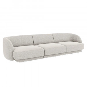 Canapea gri deschis din textil pentru 3 persoane Miley Chenille Micadoni