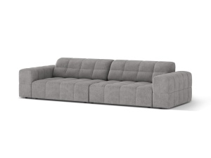 Canapea gri deschis din textil pentru 4 persoane Jennifer Chenille Micadoni