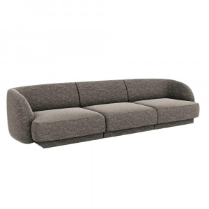 Canapea gri din textil pentru 3 persoane Miley Chenille Micadoni