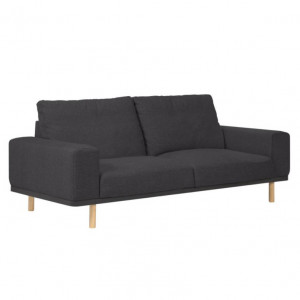 Canapea gri inchis din textil si lemn pentru 3 persoane Noa Kave Home