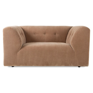 Canapea maro din textil 148 cm Vint Corduroy HKliving