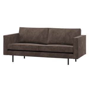 Canapea maro din textil pentru 2,5 persoane Rodeo Rib Woood