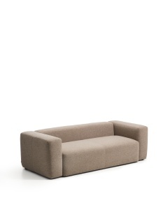 Canapea maro din textil pentru 3 persoane Blok Chenille Kave Home