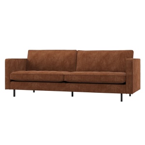 Canapea maro ruginiu din textil pentru 2,5 persoane Rodeo Classic Rib Woood