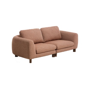 Canapea maro teracota din textil pentru 3 persoane Vera Kave Home