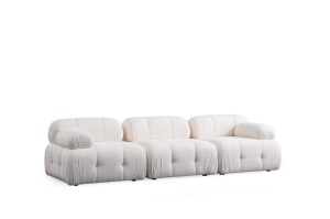 Canapea modulara alba din textil 290 cm Petite The Home Collection