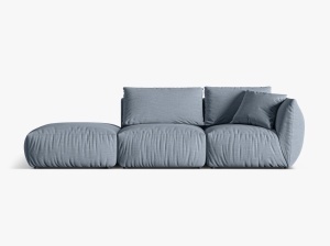 Canapea modulara albastra din textil pentru 3 persoane Chris Right Micadoni