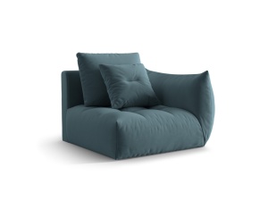 Canapea modulara albastru pastel din catifea pentru 1 persoana Bloom Right Micadoni