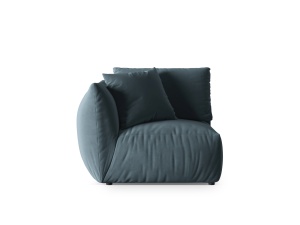 Canapea modulara albastru pastel din catifea pentru 1 persoana Chris Left Small Micadoni
