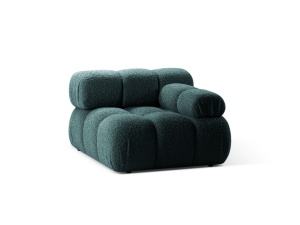 Canapea modulara albastru petrol din textil pentru 1 persoana Bellis Boucle Right Micadoni
