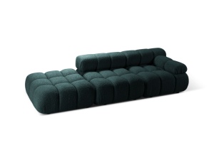 Canapea modulara albastru petrol din textil pentru 4 persoane Bellis Boucle Left Micadoni