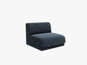 Canapea modulara albastru royal din textil pentru 1 persoana Miley Chenille Middle Micadoni