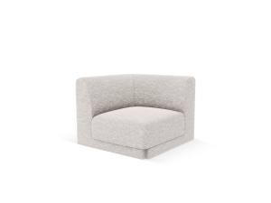 Canapea modulara argintie din textil pentru 1 persoana Miley Chenille Corner Micadoni