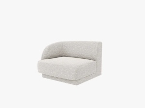 Canapea modulara argintie din textil pentru 1 persoana Miley Eden Chenille Left Micadoni