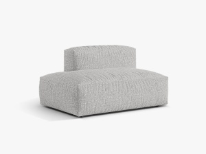 Canapea modulara argintie din textil pentru 2 persoane Martina Boucle Left Micadoni