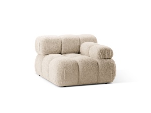 Canapea modulara bej deschis din textil pentru 1 persoana Bellis Boucle Right Micadoni