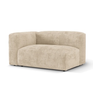 Canapea modulara bej deschis din textil pentru 1 persoana Martina L Corduroy Left Micadoni