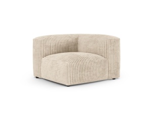 Canapea modulara bej deschis din textil pentru 1 persoana Martina Tilia Corduroy XL Micadoni