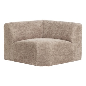 Canapea modulara bej din textil 105 cm Mojo Boucle Corner Woood