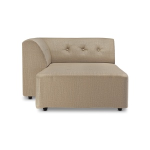 Canapea modulara bej din textil 118 cm Vint Pure Earth Left Divan HKliving