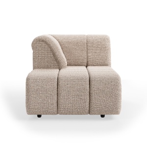 Canapea modulara bej din textil 98 cm Wave Left Divan HKliving